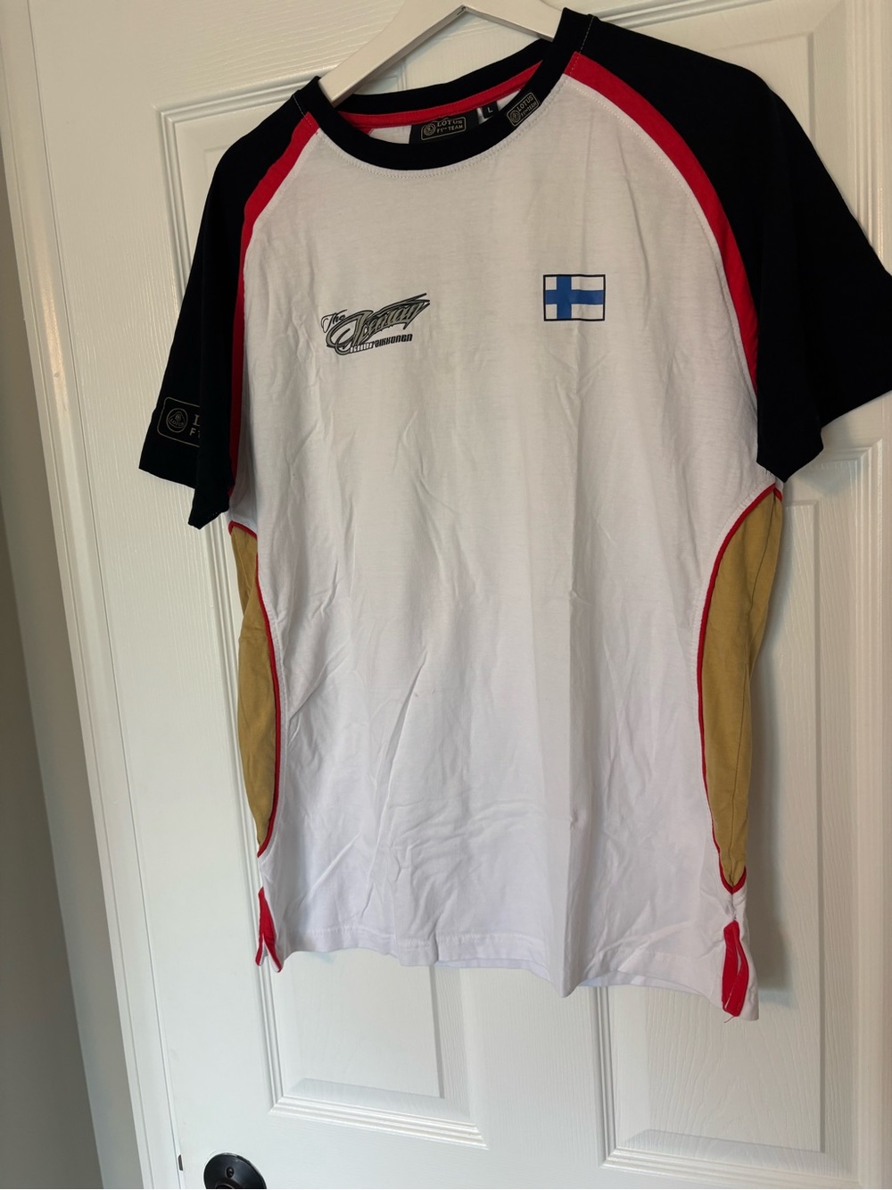 LOTUS F1 TEAM Mens L 2012-13 Kimi Raikkonen No9 T-Shirt,  100% Cotton White